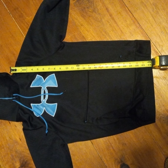 Under Armour Womens Small Logo Hoodie - Black and Powder Blue - Picture 6 of 6